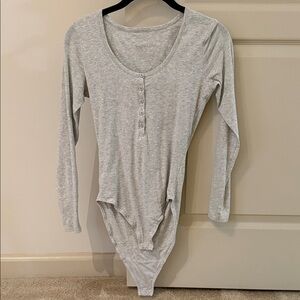 Everlane Gray Long Sleeve Women's Bodysuit Sz Small